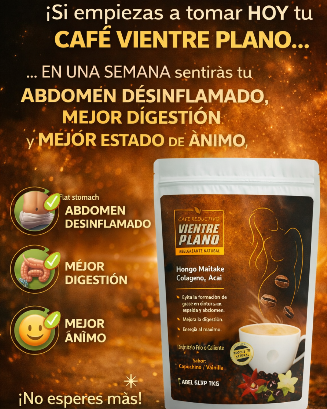 Café Vientre Plano Capuchino Vainilla